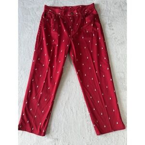 Lauren Ralph Lauren Women's Pants Size 12 Petite‎ Red Sailboats Print Stretch